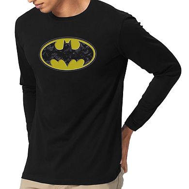 Batman Bats In Logo Long Sleeve Adult T-shirt