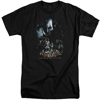 Batman Arkham Asylum Five Against One Short Sleeve Adult Tall T-shirt
