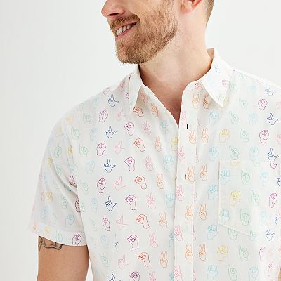 pride dress shirt LGBTQ Pride Rainbow Ombre Button-Down Shirt