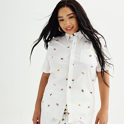 pride dress shirt Amazon.com: CLOFANWIN Mens Rainbow Gay Pride Shirt LGBTQ Button Up Down  Shirts Outfits for Men, Rainbow, Medium : Clothing, Shoes & Jewelry