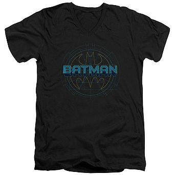 Batman Bat Tech Logo Short Sleeve Adult V Neck T-shirt