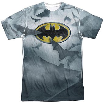 Batman Bats Logo Short Sleeve Adult 100% Poly Crew T-shirt