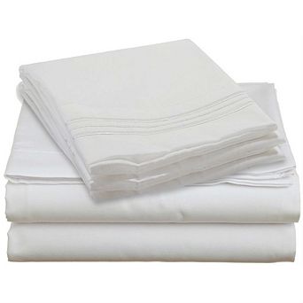 King Size 4 pc Silky Soft Microfiber Sheet Set In White