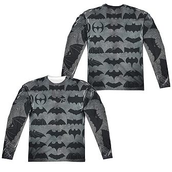 Batman 75 Symbols Long Sleeve Adult Poly Crew T-shirt