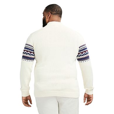 Big & Tall IZOD Holiday Fair Isle Quarter-Zip Sweater