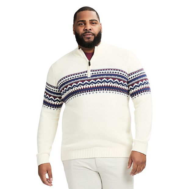 High quality Men's IZOD Sportswear Fair Isle Quarter Zip Pullover Medium Chunky Knit Heavy