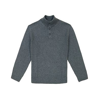 Big & Tall IZOD Marled Button-Mock Sweater