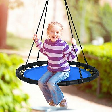 40" Kids Play Multi-Color Flying Saucer Tree Swing Set with Adjustable Heights