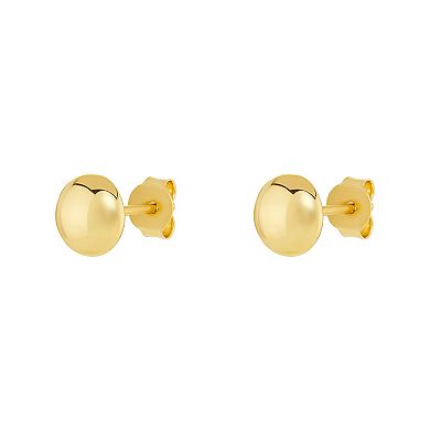 PRIMROSE 18k Gold Vermeil Polished Dome Stud Earrings