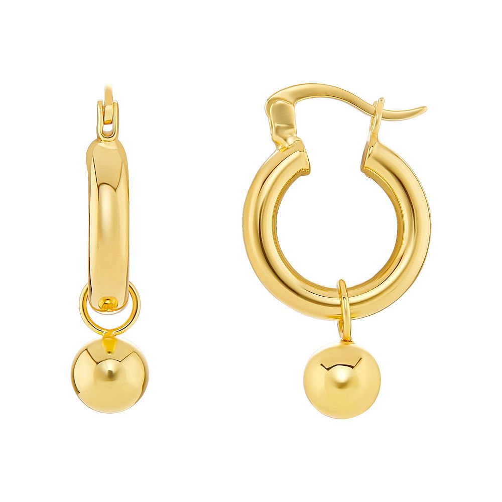 18k Gold Vermeil Live in Peace Hoop Earrings
