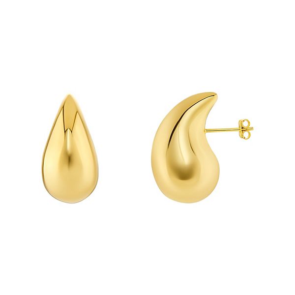 PRIMROSE 18k Gold Vermeil Polished Teardrop Chunky Stud Earrings