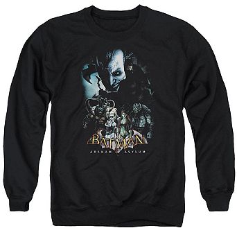 Batman Arkham Asylum Five Against One Adult Crewneck Sweatshirt