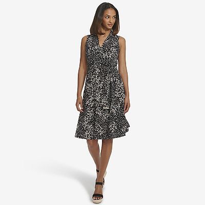 green emerald velvet dress Fit & Flare Polo Dress | Black / Free | Womens main image 1
