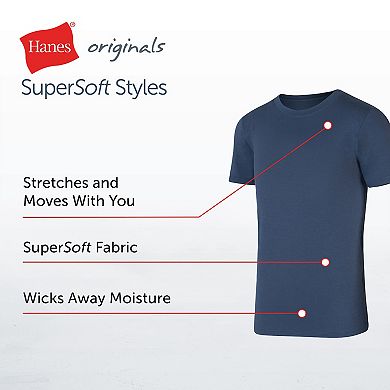 Boys Hanes® 3 Pack Originals Ultimate SuperSoft Assorted Colors T Shirt