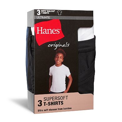 Boys Hanes® 3 Pack Originals Ultimate SuperSoft Assorted Colors T Shirt