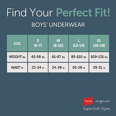 Boys 4-20 Hanes 5-Pack Originals Ultimate SuperSoft Boxer Brief Underwear Set