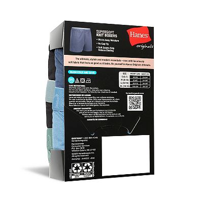 Boys Hanes® 5 Pack Originals Ultimate SuperSoft Assorted Boxers Underwear