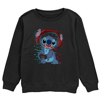 Boys Lilo & Stitch Glitchy Gamer Stitch Graphic Fleece