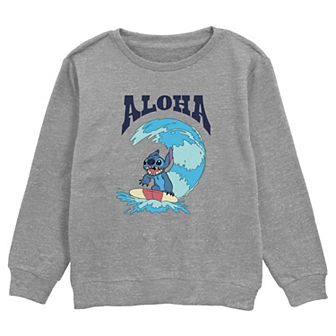 Boys Lilo & Stitch Surfing Excited Stitch Graphic Fleece