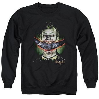 Batman Arkham Asylum Crazy Lips Adult Crewneck Sweatshirt