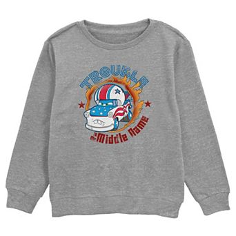 Boys Cars Mater Trouble Is My Middle Name Graphic Fleece