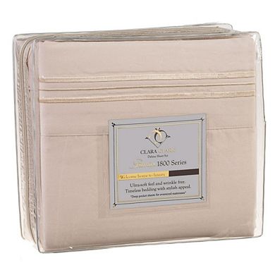 King Size 4-piece Sheet Set In Beige Cream Brushed Microfiber