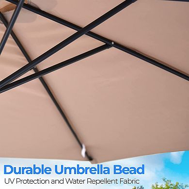 Serenelife 10 Foot Patio Table Umbrella With Push Button Tilt And Built-in Crank