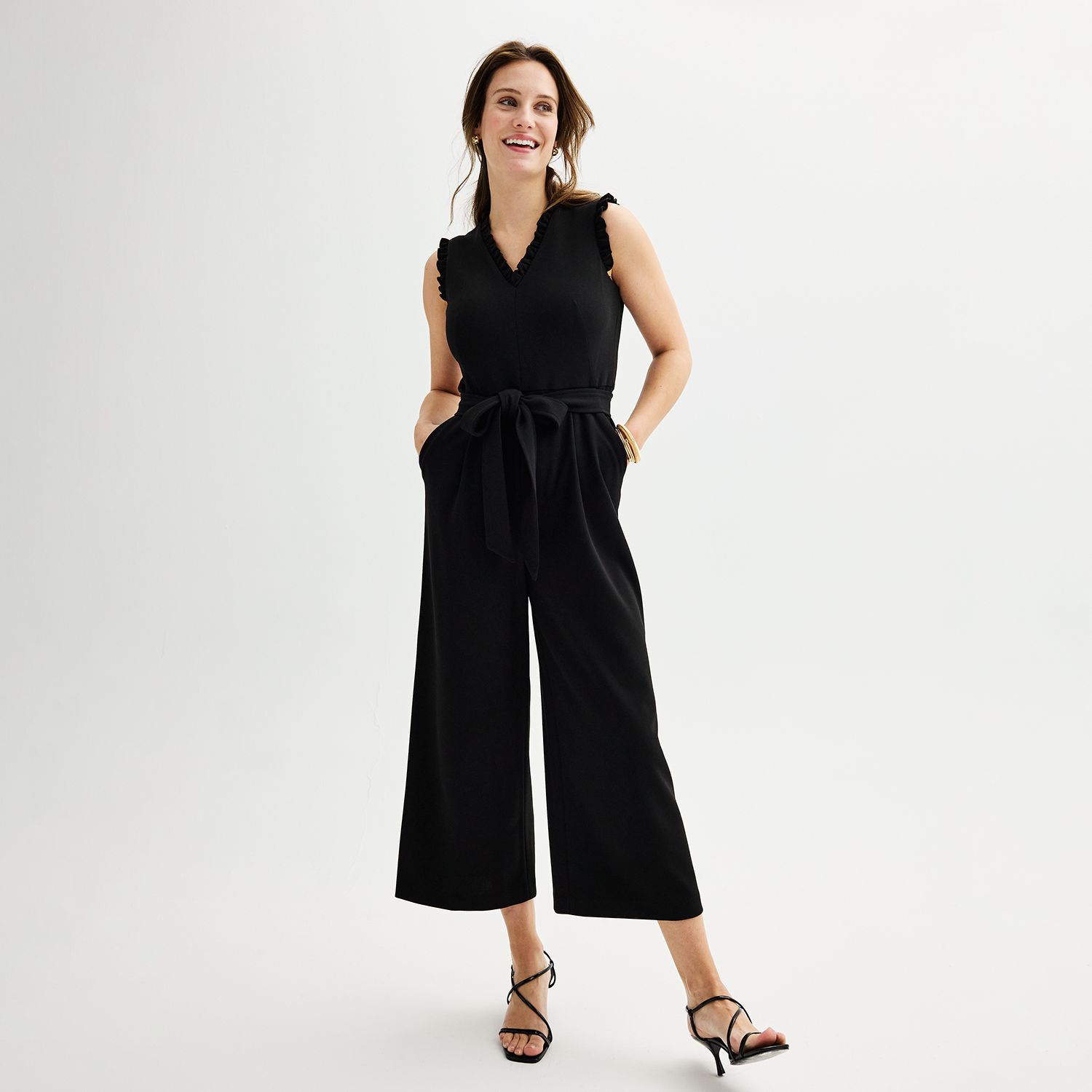 Женские комбинезоны Andrew Marc Ruffle Jumpsuit