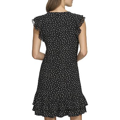 Women's Harper Rose Ruffle Sleeve & Skirt Printed Mini Dress
