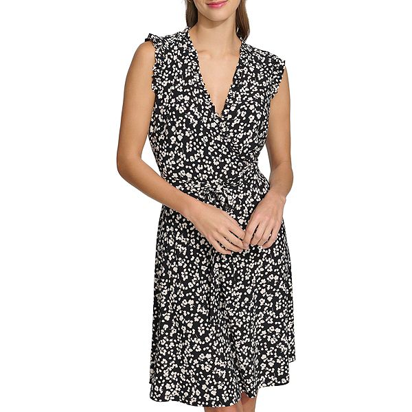 HARPER ROSE Womens Zippered Sleeveless Halter Midi Evening Fit + Flare Dress