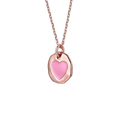 Kids' Enameled Heart Medallion Pendant Necklace