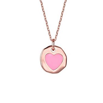 Kids' Enameled Heart Medallion Pendant Necklace