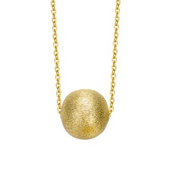 14k Gold Plated Textured Ball Necklace