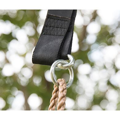Hanging Black Nylon Straps with Metal Carabiners, Set of 2