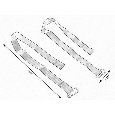 Hanging Black Nylon Straps with Metal Carabiners, Set of 2