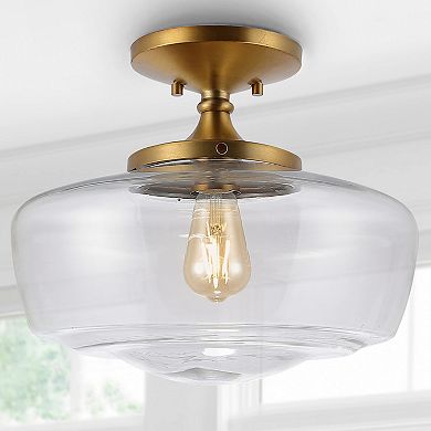 Marfa Glassiron Farmhouse Modern Led Flush Mount