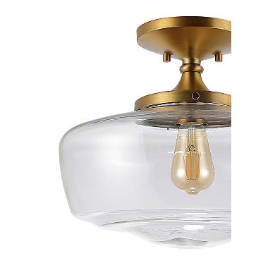 Marfa Glassiron Farmhouse Modern Led Flush Mount