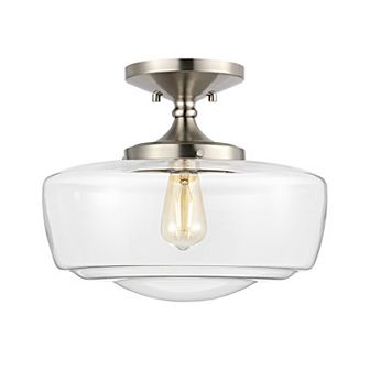 Marfa Glassiron Farmhouse Modern Led Flush Mount