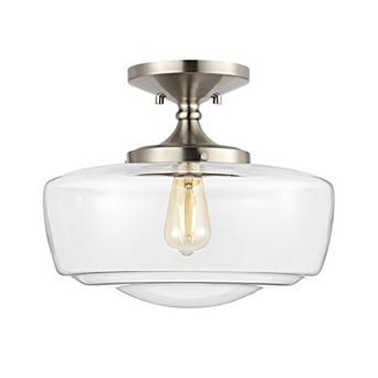 Marfa Glassiron Farmhouse Modern Led Flush Mount