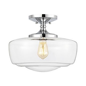 Marfa Glassiron Farmhouse Modern Led Flush Mount