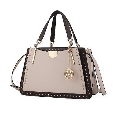 Mkf Collection Aubrey Color Block Multi Compartment Satchel Handbag By Mia K