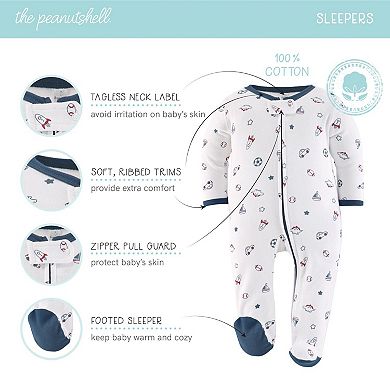 The Peanutshell Newborn Layette Gift Set For Baby Boys, Blue Red Boy Stuff, 30 Essential Pieces,