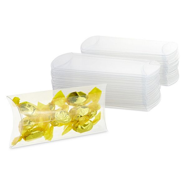 Small Clear Pillow Boxes For Gifts, Birthday Party Favors (5.5 X 2.75