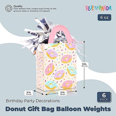 Donut Gift Bag Balloon Weights, Birthday Party Decorations (6 Oz, 6 Pack)