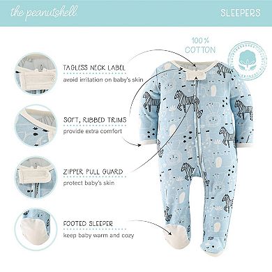 The Peanutshell Newborn Layette Gift Set For Baby Boys, Blue Safari, 30 Essential Pieces,