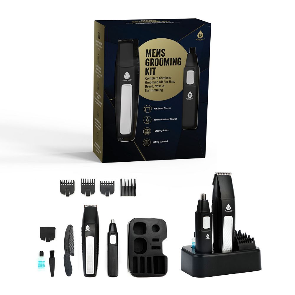 Men's 10-Piece Grooming Kit Hair, Beard, Nose & Ear Trimmer