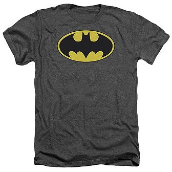 Batman Classic Bat Logo Adult Heather T-shirt