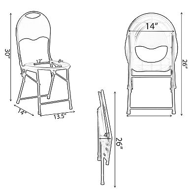 Folding Portable Toilet Seat for Camping and Hiking with Backrest