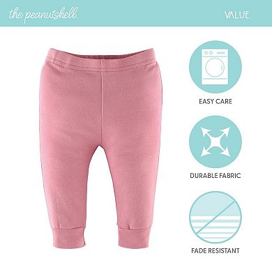 The Peanutshell Baby Girl Pants, 5-pack, Rainbow Safari