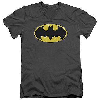Batman Classic Bat Logo Short Sleeve Adult V Neck T-shirt